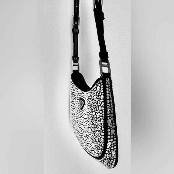 Prada Crystals Cleo Satin Bag (Silver) - Picture 4 of 6